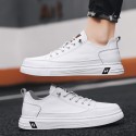 Soft cowhide small white shoes men's summer all-match white sneakers men's leather casual men's shoes summer breathable autumn