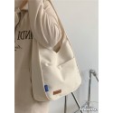 Tea party solid color simple bag hand bag college student class shoulder bag large capacity tote bag